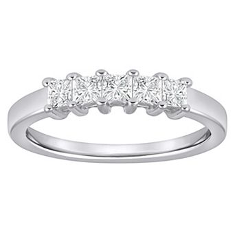 Alyson Layne 10k Gold 1/2 Carat T.W. Lab-Grown Diamond Princess Cut 5-Stone Anniversary Band Ring