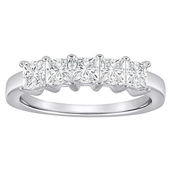 Alyson Layne 10k Gold 1 Carat T.W. Lab-Grown Diamond Princess Cut 5-Stone Band Ring