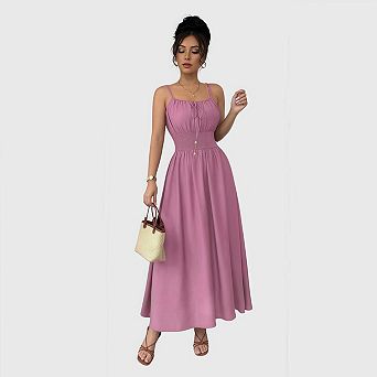 Women's Summer Maxi Dresses Boho Summer Wedding Guest Flowy Milkmaid Beach Vacation Outfits