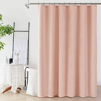 Awesome Home Linen Texture Shower Curtain & 12 Hooks