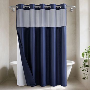 Awesome Home Embossed Shower Curtain & Snap-in Liner