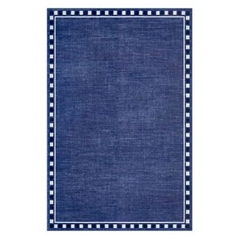 Mordern Machine Washable Area Rug with Rubber Backing Soft Non-Slip Low-Pile Carpet for Living Room