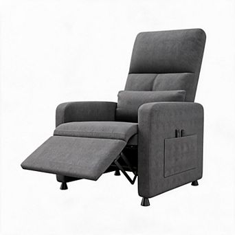 Power Linen Recliner Chair Adjustable Single Sofa USB Side Pocket Memory Position Home Theater Seat