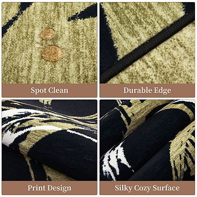 Abstract Machine Washable Area Rug Soft, Machine Washable, Mark Resistant Carpet for Living Room
