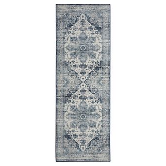 Vintage Floral Washable Area Rug Soft Non-Slip Non-Shedding Stain & Wear Resistant Carpet