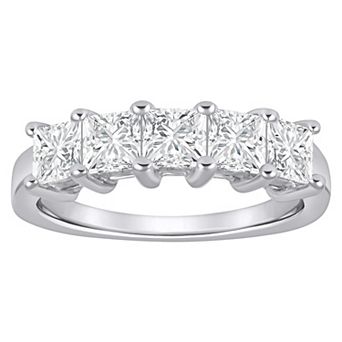 Alyson Layne 10k Gold 2 Carat T.W. Lab-Grown Diamond Princess Cut 5-Stone Band Ring