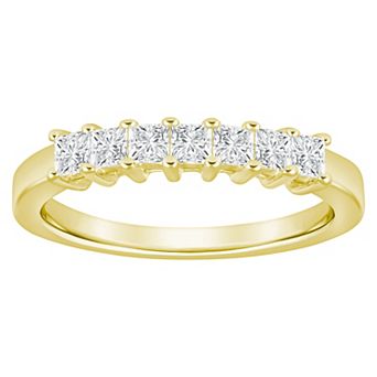 Alyson Layne 10k Gold 1/2 Carat T.W. Lab-Grown Diamond Princess Cut 7-Stone Anniversary Band Ring