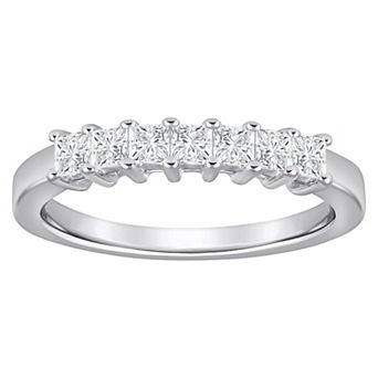 Alyson Layne 10k Gold 1/2 Carat T.W. Lab-Grown Diamond Princess Cut 7-Stone Anniversary Band Ring