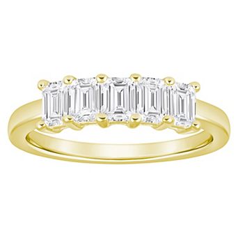 Alyson Layne 10k Gold 1 Carat T.W. Lab-Grown Diamond Emerald Cut Prong Anniversary Band Ring