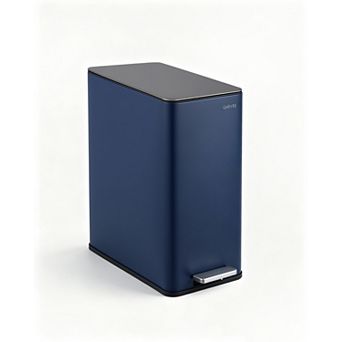 Slim Stainless Steel Trash Can 4 Gallon (15L), Soft-Close Lid, Step-On Pedal, Removable Inner Bucket