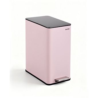 Slim Stainless Steel Trash Can 4 Gallon (15L), Soft-Close Lid, Step-On Pedal, Removable Inner Bucket