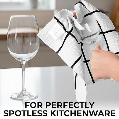 Zulay Kitchen 100% Cotton Dish Towels, 3-Pack 15x25 Absorbent Kitchen Towels