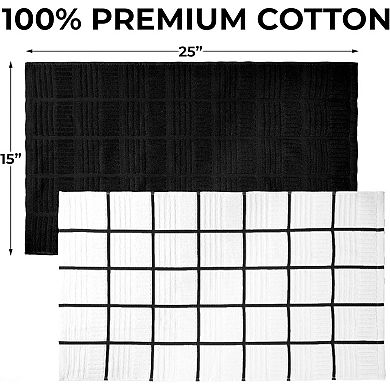 Zulay Kitchen 100% Cotton Dish Towels, 3-Pack 15x25 Absorbent Kitchen Towels