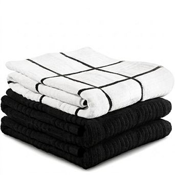 Zulay Kitchen 100% Cotton Dish Towels, 3-Pack 15x25 Absorbent Kitchen Towels