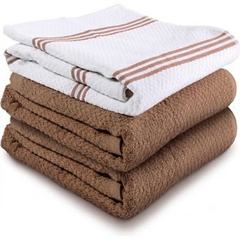 Zulay Kitchen 100% Cotton Dish Towels, 3-Pack 15x25 Absorbent Kitchen Towels