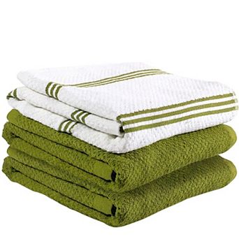 Zulay Kitchen 100% Cotton Dish Towels, 3-Pack 15x25 Absorbent Kitchen Towels
