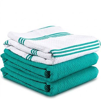 Zulay Kitchen 100% Cotton Dish Towels, 3-Pack 15x25 Absorbent Kitchen Towels