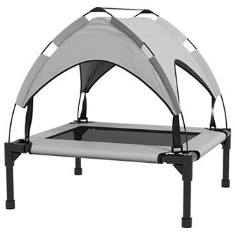 PawHut Elevated Dog Bed with Canopy, Raised Outdoor Pet Bed for Camping