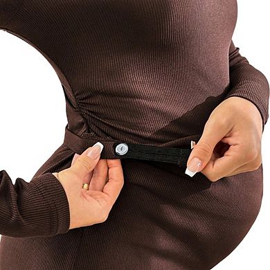 Women's Maternity 2 Piece Outfits Asymmetrical Top and Pants Matching Sets