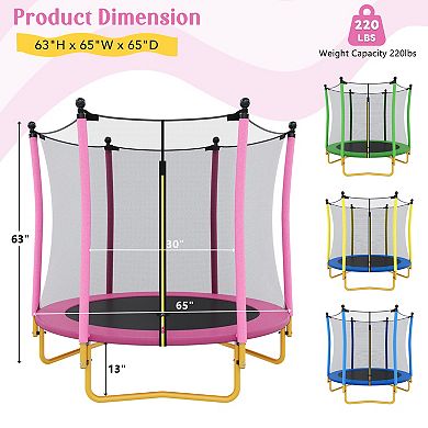 Merax 5.5 FT Kids Trampoline with Safety Net and Enclosure