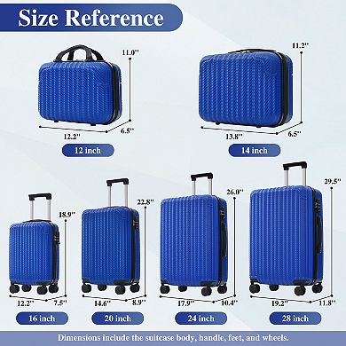 Merax 6-Piece Luggage Set, Durable Hardshell ABS Suitcase with Spinner Wheels, TSA Lock