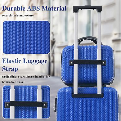 Merax 6-Piece Luggage Set, Durable Hardshell ABS Suitcase with Spinner Wheels, TSA Lock