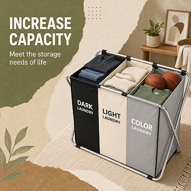 180L Large Collapsible Laundry Hamper Freestanding Waterproof With Handles For Dorm Closet Storage