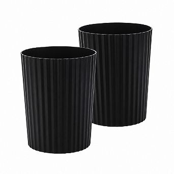 Round Plastic Trash Can Compact Sturdy Home Office Dorm Multipurpose Waste Basket
