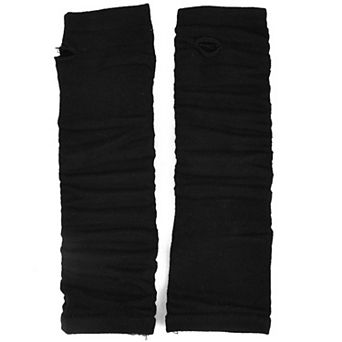 Women's Elastic Fabric Fingerless Arm Warmers Long Gloves Pair