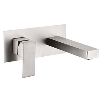 SUMERAIN Lefthand Wall-Mounted Bathroom Faucet, Two-Hole Single-Handle Modern Faucet, Solid Brass