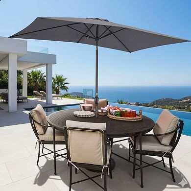 6.5 x 10 ft Rectangular Patio Umbrella with Crank