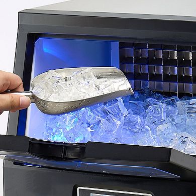 Commercial Stainless Steel Freestanding & Countertop Ice Maker with LED Display & Self-Cleaning
