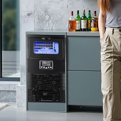 Commercial Stainless Steel Freestanding & Countertop Ice Maker with LED Display & Self-Cleaning