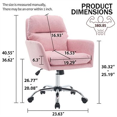 PU Leather Office Chair - Height Adjustable Swivel Desk Chair with Silver Base, Ergonomic Chair