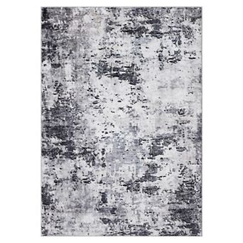 Modern Abstract Washable Area Rug Low-Pile Stain-Resistant Non-Slip Carpet for Bedroom Living Room