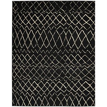 HomeRoots Rectangle Abstract Polypropylene Area Rug