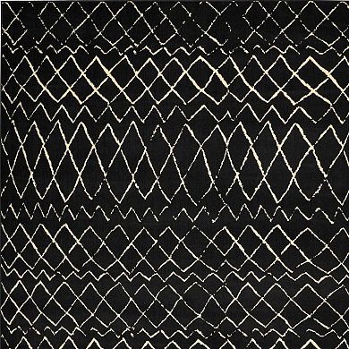 HomeRoots Rectangle Abstract Polypropylene Area Rug