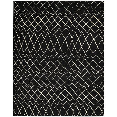 HomeRoots Rectangle Abstract Polypropylene Area Rug