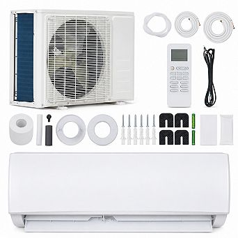9000 BTU Mini Split AC with Heat Pump, 19 SEER2, WiFi Alexa, Covers 450 Sq. Ft.