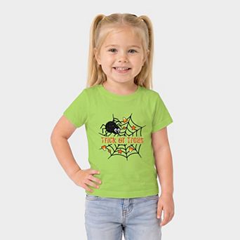 Trick or Treat Spiderweb Glitter - Toddler Short Sleeve Graphic T-Shirt