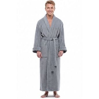 Men's ESKYMODE Terry Cotton Shawl Collar Ankle Long Bathrobe