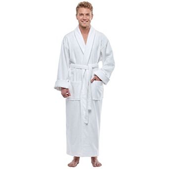Men's ESKYMODE Terry Cotton Shawl Collar Ankle Long Bathrobe