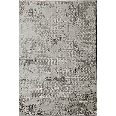 HomeRoots Rectangle Abstract Polypropylene Blend Area Rug