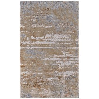 HomeRoots Rectangle Abstract Polyester Area Rug