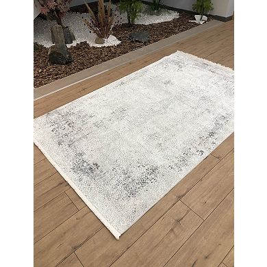 HomeRoots Rectangle Abstract Polypropylene Blend Area Rug