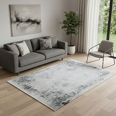 HomeRoots Rectangle Abstract Polypropylene Blend Area Rug