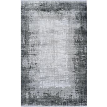 HomeRoots Rectangle Abstract Polyester Area Rug