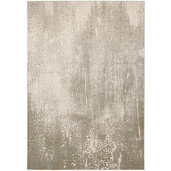 HomeRoots Rectangle Abstract Polyester Area Rug
