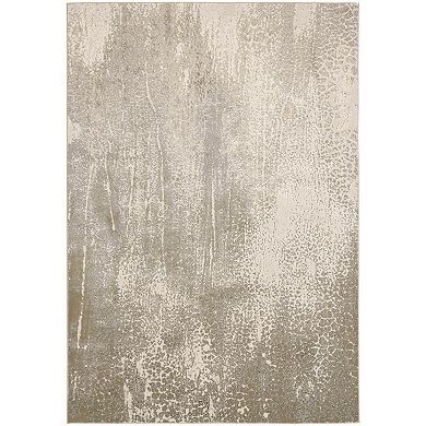 HomeRoots Rectangle Abstract Polyester Area Rug