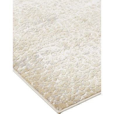 HomeRoots Rectangle Abstract Polyester Area Rug